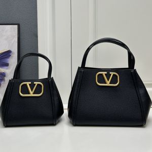 Valentino Alltime Handbag In Grainy Calfskin Black