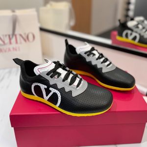 Valentino Chromathon Sneakers Unisex Perforated Nappa Leather Black