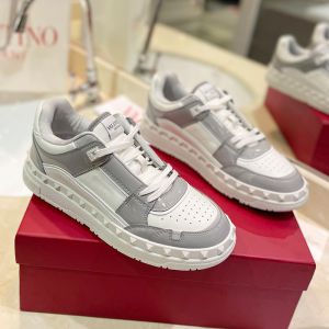 Valentino Freedots Sneakers Unisex Patent Leather Grey/White