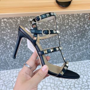 Valentino Rockstud Caged Sandals 80MM Women Calfskin Black