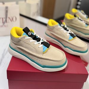 Valentino Runboot Mid-Top Sneakers Unisex Suede Apricot