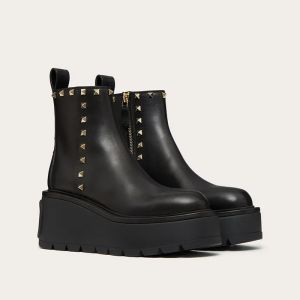 Valentino Uniqueform Ankle Boots 85MM Women Calfskin Black