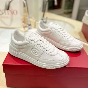 Valentino Upvillage Sneakers with Vlogo Patch Unisex Calfskin White