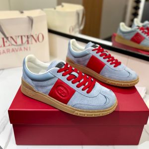 Valentino Upvillage Sneakers with Vlogo Patch Unisex Suede Sky Blue