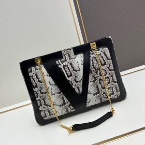 Valentino Viva Superstar Shopping Bag In Python Leather Grey