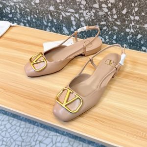 Valentino VLogo Signature Slingback Flats 20MM Women Calfskin Apricot