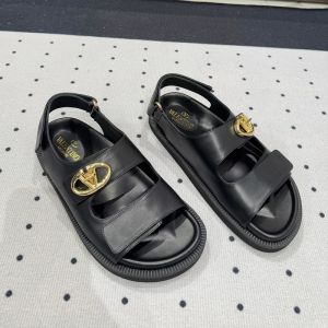 Valentino Vlogo Locker Sandals Women Calfskin Black