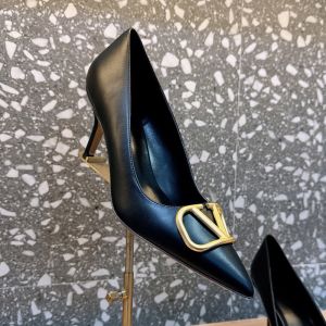 Valentino VLogo Signature Pumps 75MM Women Calfskin Black