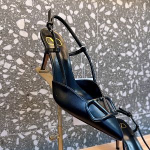 Valentino VLogo Signature Slingback Pumps 80MM Women Matching Calfskin Black