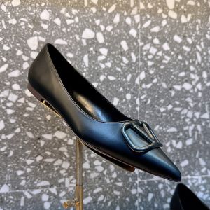 Valentino VLogo Signature Ballerina Flats Women Matching Calfskin Black