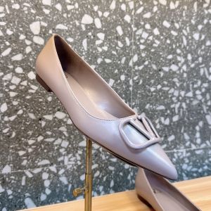Valentino VLogo Signature Ballerina Flats Women Matching Calfskin Taupe