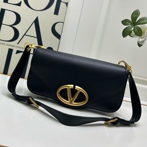 Valentino Vlogo Signature Messenger Bag In Nappa Leather Black