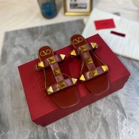 Valentino Roman Stud Slides Women Calfskin Burgundy