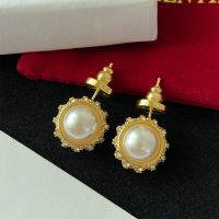 Valentino Earrings In Metal With Pearl And Crystals Gold