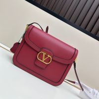Valentino 9TO5 Shoulder Bag In Smooth Calfskin Red