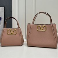 Valentino Alltime Handbag In Grainy Calfskin Cherry