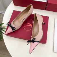 Valentino Bepointy Pumps 45MM Women Patent Leather And Kidskin Apricot/Cherry