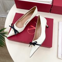 Valentino Bepointy Pumps 45MM Women Patent Leather And Kidskin White