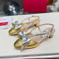 Valentino Bowow Slingback Pumps 45MM Women Kidskin Gold