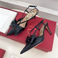 Valentino Bowow Slingback Pumps 85MM Women Kidskin Black