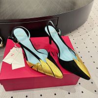 Valentino Foliefoliage Slingback Pumps 90mm Women Suede Black/Gold