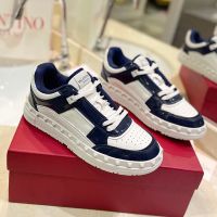 Valentino Freedots Sneakers Unisex Patent Leather Navy Blue/White