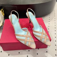 Valentino Impudance Slingback Pumps 80MM Women Kidskin and Mesh Apricot