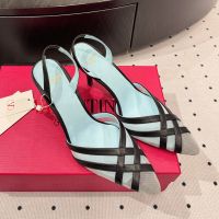 Valentino Impudance Slingback Pumps 80MM Women Kidskin and Mesh Black