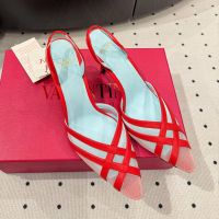 Valentino Impudance Slingback Pumps 80MM Women Kidskin and Mesh Red