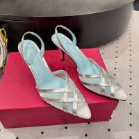 Valentino Impudance Slingback Pumps 80MM Women Kidskin and Mesh Silver