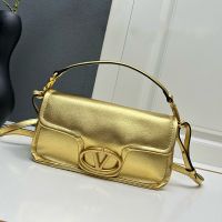 Valentino Large Loco 1960 Shoulder Bag In Nappa Leather Gold