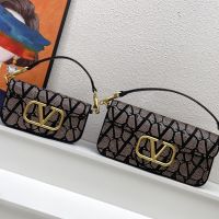 Valentino Loco Shoulder Bag In Beads Iconographe Fabric Black/Gold