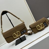 Valentino Loco Shoulder Bag In Nylon Khaki