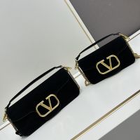 Valentino Loco Shoulder Bag In Suede Black