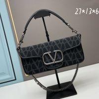 Valentino Loco Shoulder Bag In Toile Iconographe Fabric Black