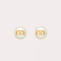 Valentino Micro VLogo Signature Earrings In Pearls with Metal Gold