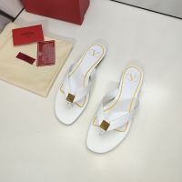 Valentino One Stud Flip-Flop Slides Women Calfskin White