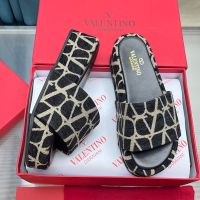Valentino Platform Slides Women Toile Iconographe Fabric Black