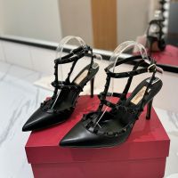Valentino Rockstud Caged Pumps 100MM Women Calfskin Black