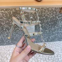 Valentino Rockstud Caged Sandals 80MM Women Calfskin Gold