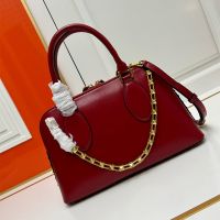 Valentino Rockstud Duffle Bag In Calfskin Red