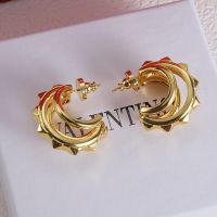 Valentino Rockstud Earrings In Metal Gold