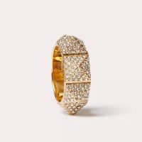 Valentino Rockstud Ring In Metal with Swarovski Crystals Gold