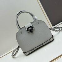 Valentino Small Rockstud Hook Handbag In Grainy Calfskin Grey