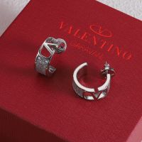 Valentino Small VLogo Signature Earrings In Metal With Swarovski Crystals Silver