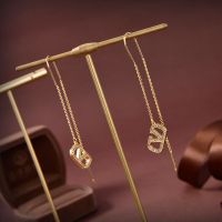 Valentino Small VLogo Signature Dangle Earrings In Metal With Crystals Gold