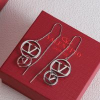 Valentino Small VLogo Signature Dangle Earrings In Metal Silver