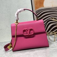 Valentino Small Vsling Handbag In Grainy Calfskin Rose