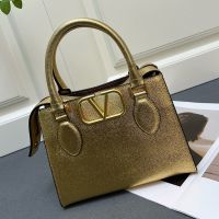 Valentino Small Vsling Top-Handle Bag In Grainy Calfskin Gold