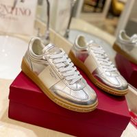 Valentino Upvillage Sneakers Unisex Nappa Leather Silver
